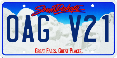 SD license plate 0AGV21