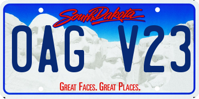 SD license plate 0AGV23