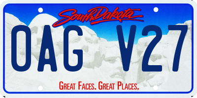 SD license plate 0AGV27