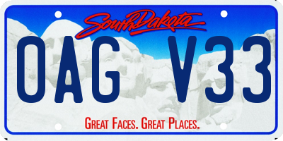 SD license plate 0AGV33