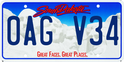 SD license plate 0AGV34