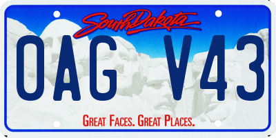 SD license plate 0AGV43