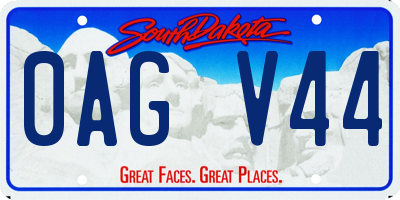 SD license plate 0AGV44