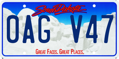 SD license plate 0AGV47