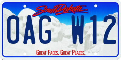 SD license plate 0AGW12