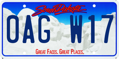 SD license plate 0AGW17