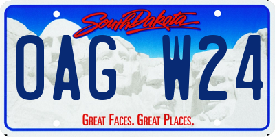 SD license plate 0AGW24