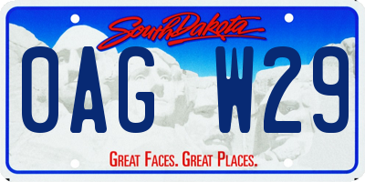 SD license plate 0AGW29