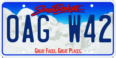 SD license plate 0AGW42