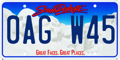 SD license plate 0AGW45