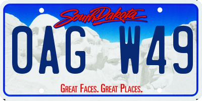 SD license plate 0AGW49