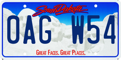 SD license plate 0AGW54