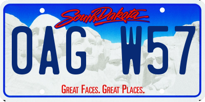 SD license plate 0AGW57