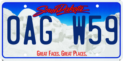 SD license plate 0AGW59