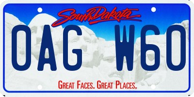 SD license plate 0AGW60