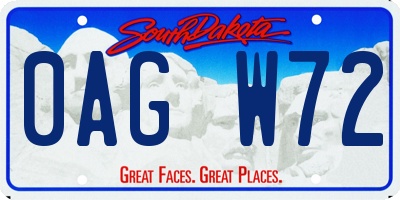 SD license plate 0AGW72