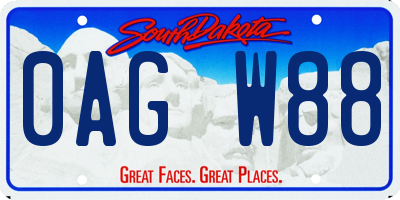 SD license plate 0AGW88