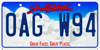 SD license plate 0AGW94