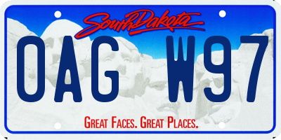 SD license plate 0AGW97