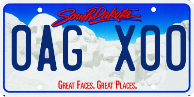 SD license plate 0AGX00