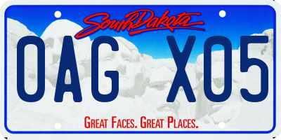 SD license plate 0AGX05