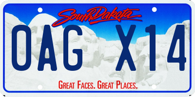 SD license plate 0AGX14