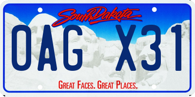 SD license plate 0AGX31