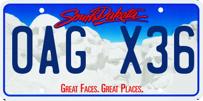 SD license plate 0AGX36