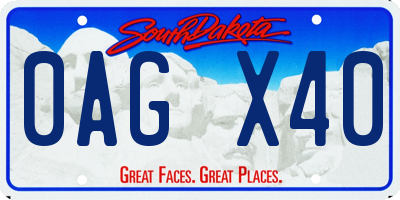 SD license plate 0AGX40