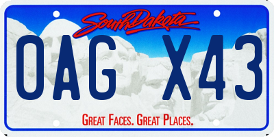 SD license plate 0AGX43