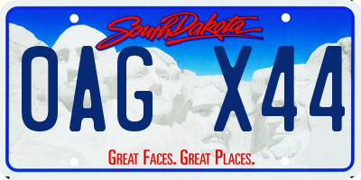 SD license plate 0AGX44