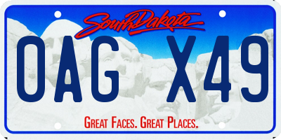 SD license plate 0AGX49