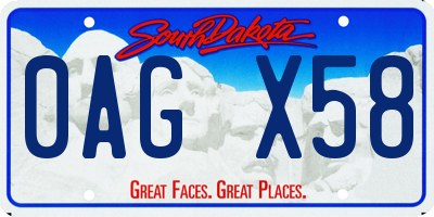 SD license plate 0AGX58