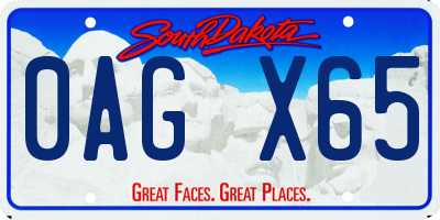 SD license plate 0AGX65