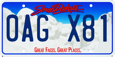 SD license plate 0AGX81