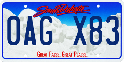 SD license plate 0AGX83