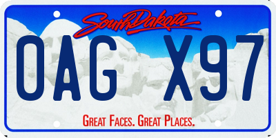 SD license plate 0AGX97