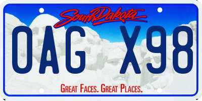 SD license plate 0AGX98