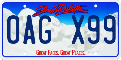 SD license plate 0AGX99