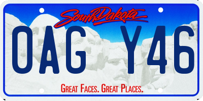 SD license plate 0AGY46