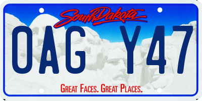 SD license plate 0AGY47