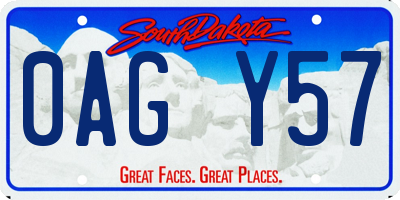 SD license plate 0AGY57