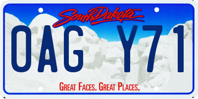 SD license plate 0AGY71