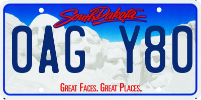 SD license plate 0AGY80