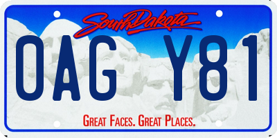 SD license plate 0AGY81