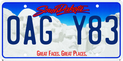 SD license plate 0AGY83