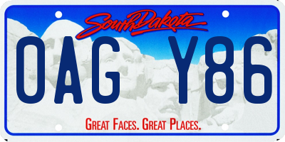 SD license plate 0AGY86