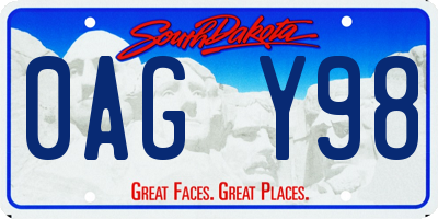 SD license plate 0AGY98