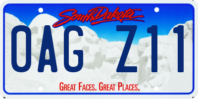 SD license plate 0AGZ11