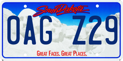 SD license plate 0AGZ29